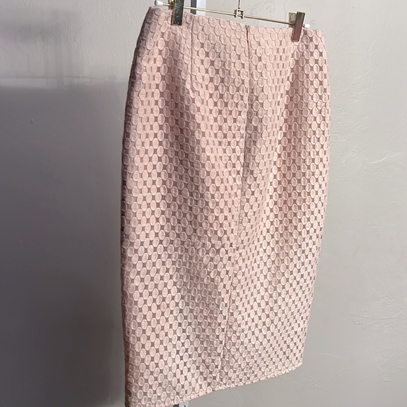 Intermix Womens Embroidered Lace Pencil Skirt Blush Pink sz M midi - Picture 3 of 5